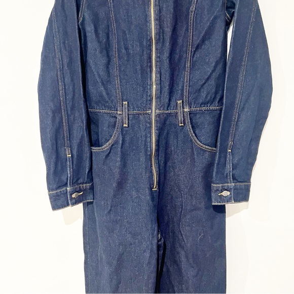 ETICA Farrah Jumpsuit in Night Swim Denim Blue Zip Front size medium - Picture 9 of 10